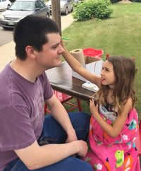 Face Painting being done